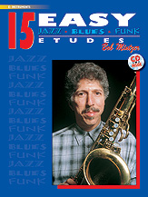 15 Easy Jazz, Blues and Funk Etudes E-Flat Instruments Book with Online Audio cover Thumbnail